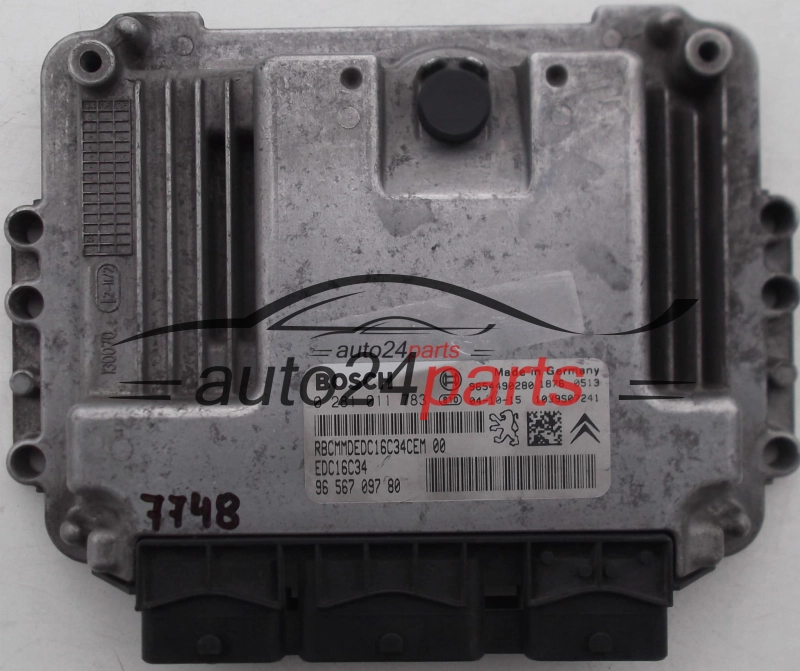 CENTRALINA DO MOTORE PEUGEOT 206 2.0 HDI BOSCH 0 281 011 783, 0281011783, 96 567 097 80, 9656709780, 9654490280, 1039S07241, EDC16C34 