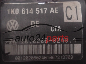 ABS HYDRAULIK-AGGREGAT MIT STEUERGERAET AUDI VOLKSWAGEN SEAT 1K0 614 517 AE, ATE 10.0206-0240.4