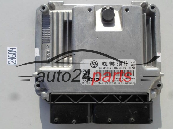  VW VOLKSWAGEN TIGUAN 2.0 TDI BOSCH 0 281 017 034, 0281017034, 03L 906 018 FB, 03L906018FB, EDC17C46