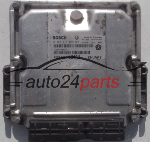 ECU CENTRALITA DE MOTOR  CHRYSLER PT CRUISER 2.2 CRD BOSCH 0 281 011 093,  P05034 034AB