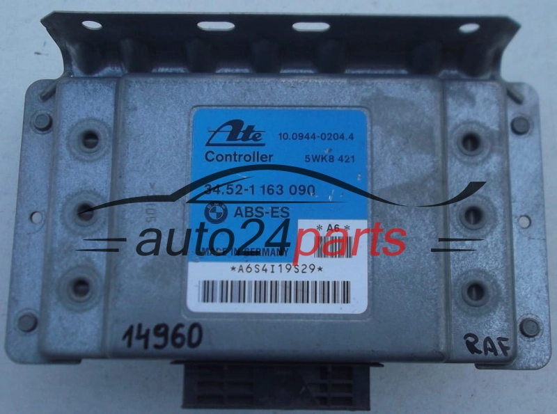 ECU CONTROLLER ABS BMW E36 ATE 10.0944-0204.4, 10094402044, 5WK8 421, 5WK8421, 34.52-1 163 090, 34521163090