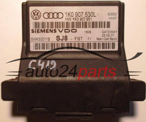 CONTROL MODULE GATEWAY VOLKSWAGEN AUDI SIEMENS 5WK50011B 1K0907530L, 1K0 907 530 L - C412