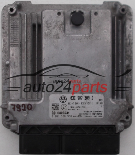 Μονάδα Ελέγχου Κινητήρα VW VOLKSWAGEN PASSAT, BOSCH 0 261 S06 338, BOSCH 0261S06338, 03C 907 309 D, 03C907309D, MED17.1
