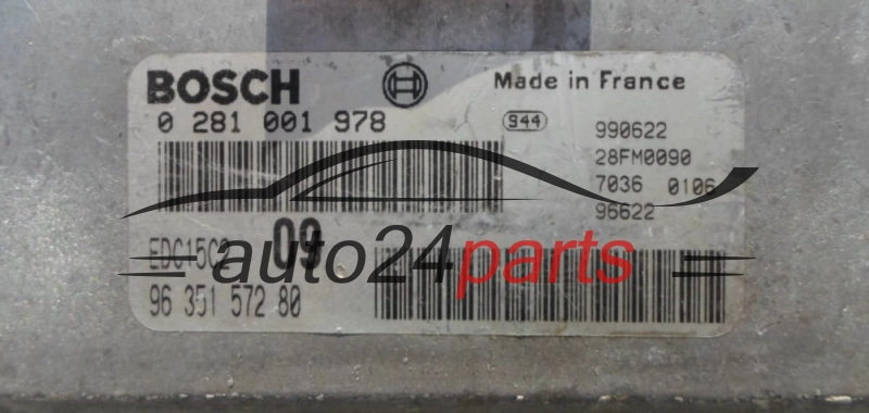 Μονάδα Ελέγχου Κινητήρα PEUGEOT 2.0 HDI BOSCH 0 281 001 978