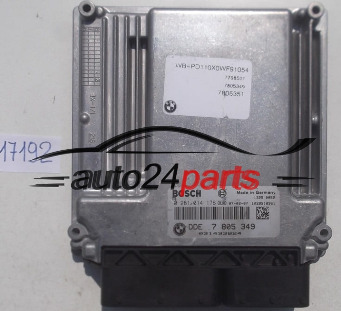 ECU CENTRALITA DE MOTOR BMW X3 E83 2.0 D BOSCH 0 281 014 176, 0281014176, DDE 7 805 349, DDE7805349, 7805349