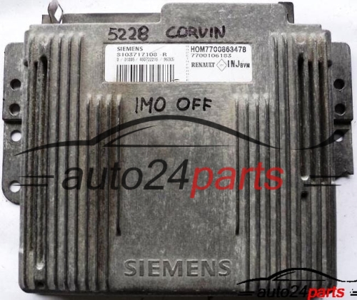 MOTORSTEUERGERÄT ECU STEUERGERAT RENAULT LAGUNA 1.8 SIEMENS S103717108R, S103717108 R, HOM7700863478 HOM 7700863478, 7700106183