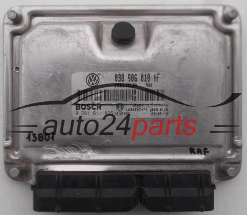 KOMPUTER STEROWNIK SILNIKA SKODA FABIA 1.9 TDI BOSCH 0281011825, 0 281 011 825, 038906019NF, 038 906 019 NF