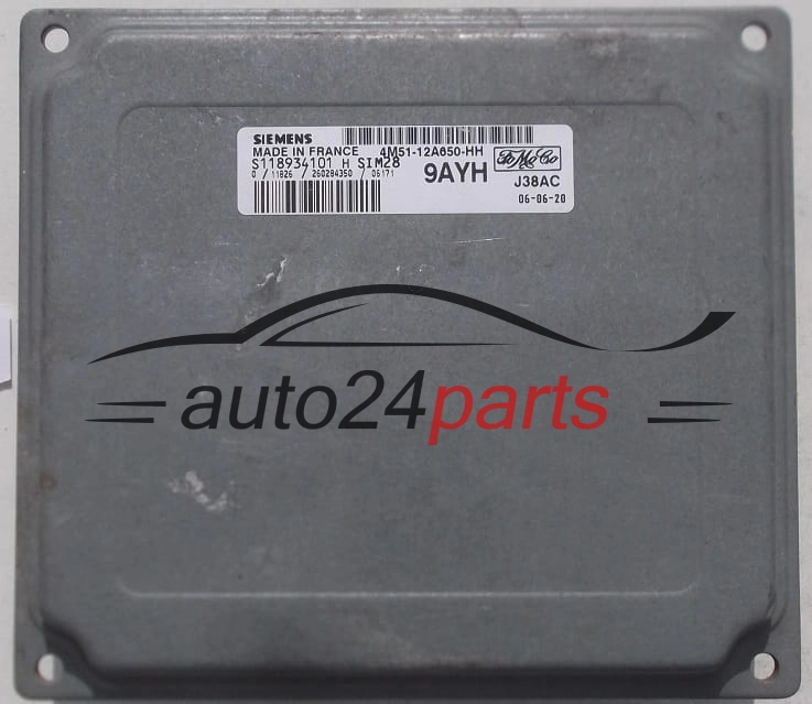 MOTORSTEUERGERÄT ECU STEUERGERÄT  FORD FOCUS FIESTA SIEMENS S118934101 H, FoMoCo 4M51-12A650-HH