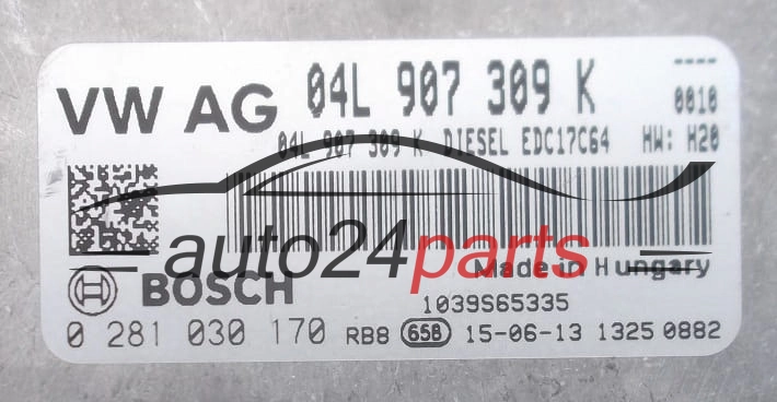 Μονάδα Ελέγχου Κινητήρα VW VOLKSWAGEN CADDY 2.0 TDI BOSCH 0 281 030 170