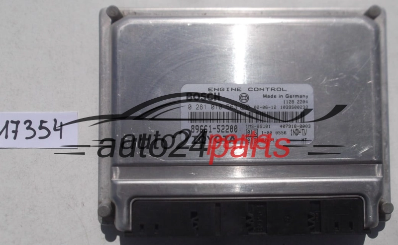 Μονάδα Ελέγχου Κινητήρα TOYOTA YARIS 1.4 D-4D 1ND-TV BOSCH 0 281 010 563, 0281010563, 89661-52200, 8966152200, 407918-0003, 4079180003 