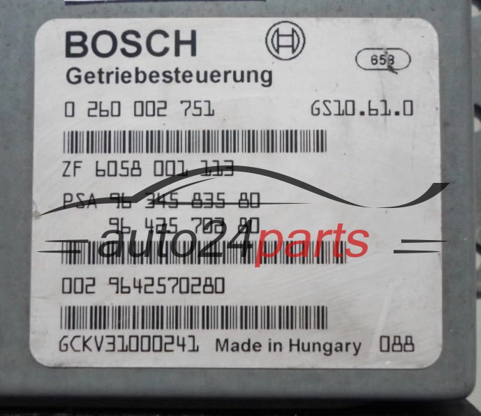 Ecu Automatic Gearbox CITROEN PEUGEOT BOSCH 0260002751, 96 345 835 80