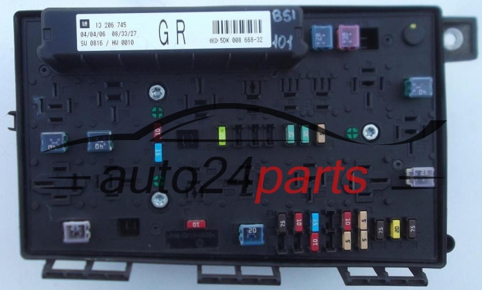  FUSE RELAY BOX ELECTRICAL COMFORT CONTROL MODULE BODY OPEL GM 13 206 745 GR HELLA 5DK 008 668-32