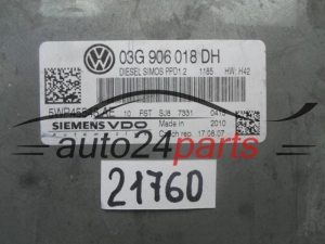 AUDI A3 SIEMENS VDO 5WP45548 AE, 5WP45548AE, 03G 906 018 DH, 03G906018DH, SIMOS PPD1.2