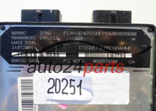 KOMPUTER STEROWNIK SILNIKA CITROEN BERLINGO 1.9 WJY R04080036C, 9650359580