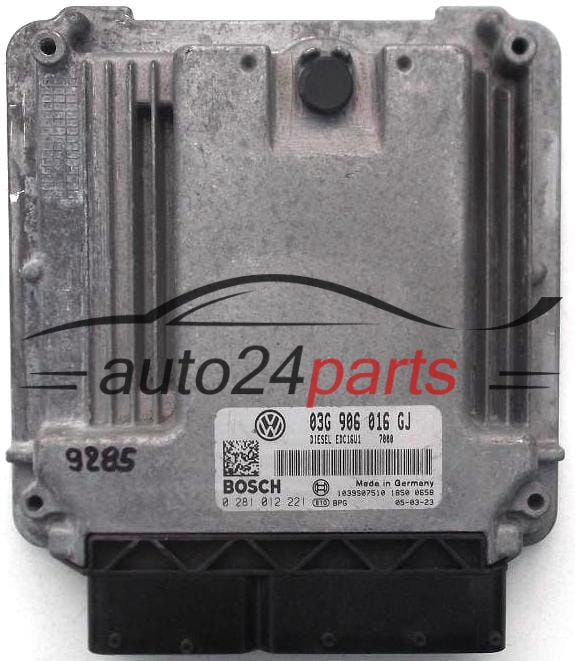 CENTRALINA DO MOTORE VW VOLKSWAGEN GOLF V 1.9, BOSCH 0 281 012 221, 0281012221, 03G 906 016 GJ, 03G906016GJ