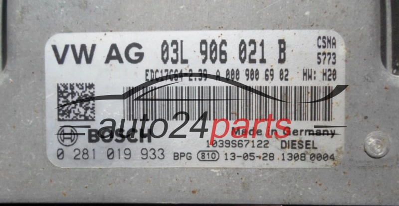 ECU ENGINE CONTROLLER VOLKSWAGEN CRAFTER 2.0 TDI BOSCH 0 281 019 933