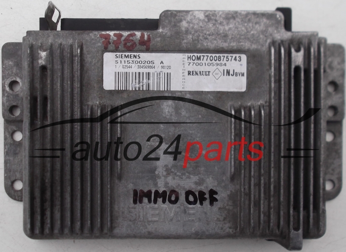 ΜΟΝΑΔΑ ΕΛΕΓΧΟΥ ΚΙΝΗΤΗΡΑ RENAULT SCENIC 1.6, S115300205A, HOM7700875743, 7700105984