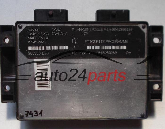 Μονάδα Ελέγχου Κινητήρα PEUGEOT PARTNER 1.9 D LUCAS R04080026D, PSA 9641390180, SOFT 9646260280, DCN2, DWLC12