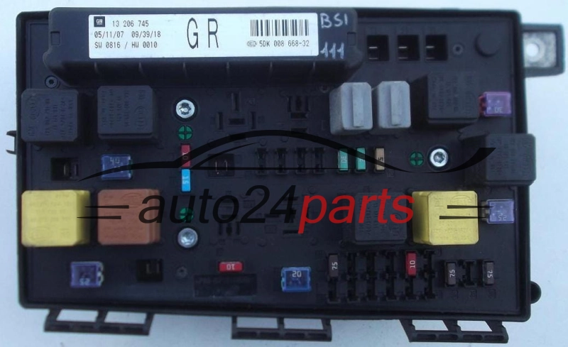  FUSE RELAY BOX ELECTRICAL COMFORT CONTROL MODULE BODY OPEL GM 13 206 745 GR HELLA 5DK 008 668-32