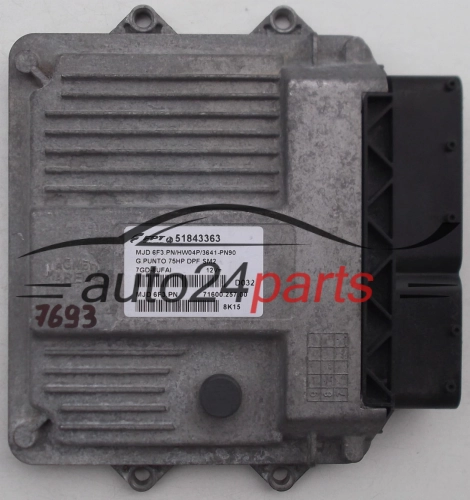 KOMPUTER STEROWNIK SILNIKA FIAT GRANDE PUNTO 1.3, 51843363, MJD6F3PN, 7160025700