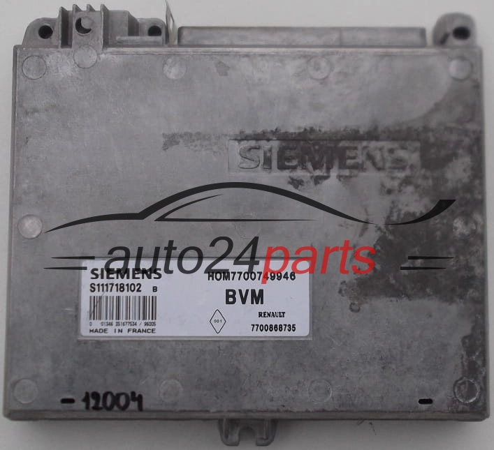 KOMPUTER STEROWNIK SILNIKA RENAULT CLIO 1.4, SIEMENS S111718102 B, S111718102B, HOM7700749946, 7700749946 
