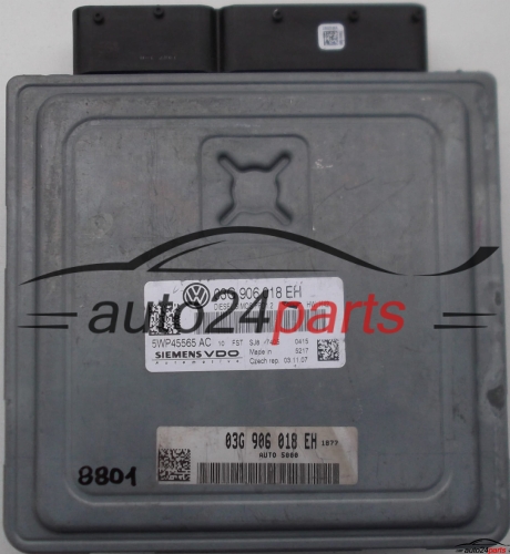 CENTRALINA DO MOTORE VW VOLKSWAGEN TOURAN 2.0 TDI, SIEMENS 5WP45565 AC, 5WP45565AC, 03G 906 018 EH, 03G906018EH, SIMOS PPD1.2