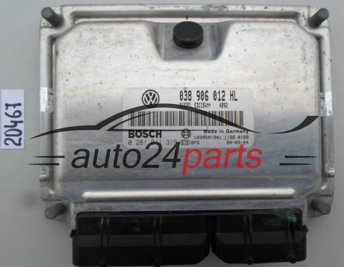 KOMPUTER STEROWNIK SILNIKA VW VOLKSWAGEN POLO 1.9 SDI BOSCH 0281011319, 0 281 011 319, 038906012HL, 038 906 012 HL