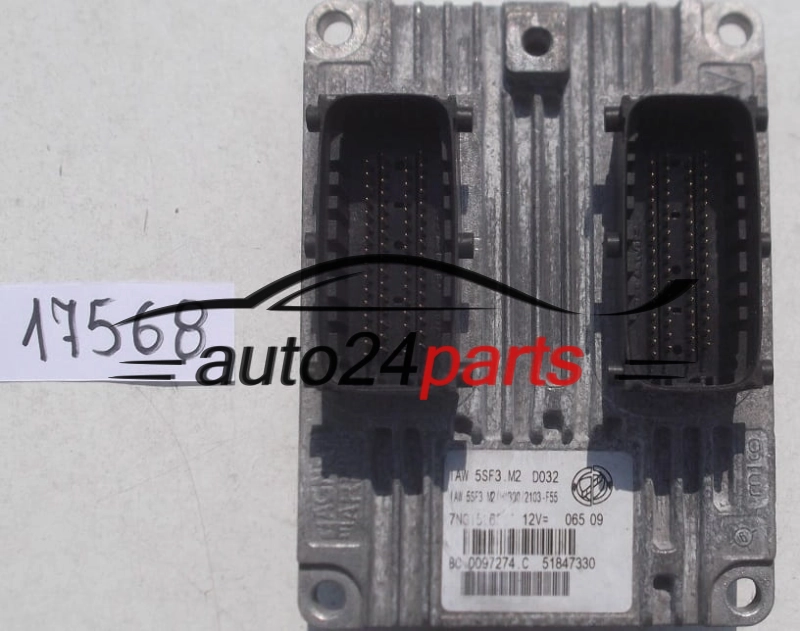KOMPUTER STEROWNIK SILNIKA FIAT GRANDE PUNTO 1.4 MAGNETI MARELLI IAW 5SF3.M2,  51847330, BC.0097274.C