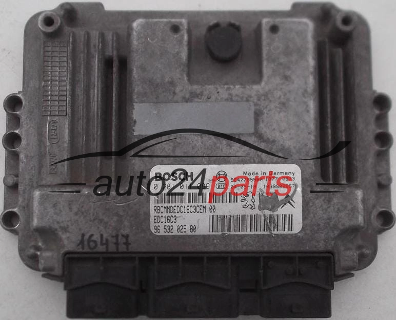 Μονάδα Ελέγχου Κινητήρα PEUGEOT 206 1.4 TDI BOSCH 0 281 011 089, 0281011089, 96 532 025 80, 9653202580