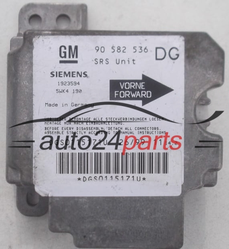Unidade de controle do airbag OPEL ASTRA G ZAFIRA A GM 90 582 536 DG, SIEMENS 5WK4190 