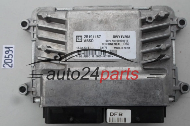 CALCULATEUR MOTEUR CHEVROLET SPARK 25191187, 5WY1W20A