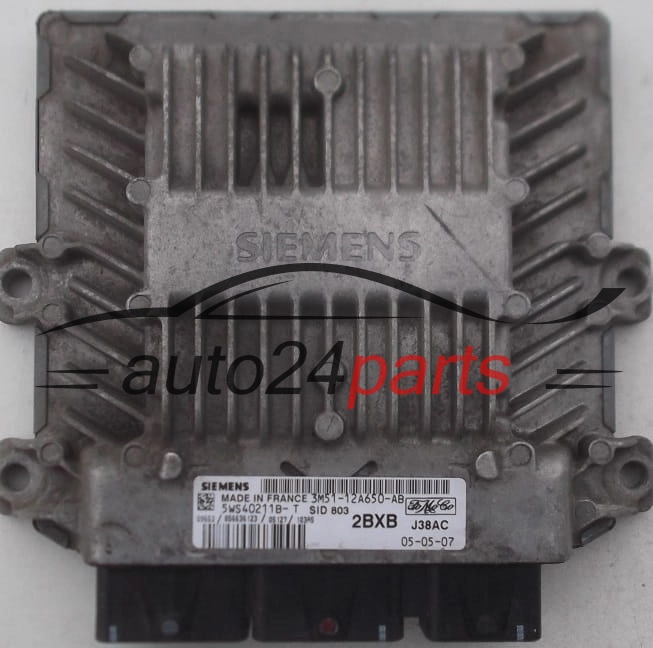CALCULATEUR MOTEUR FORD FOCUS 2.0 TDCI SIEMENS 5WS40211B-T, 5WS40211BT, FoMoCo 3M51-12A650-AB, 3M5112A650AB, 2BXB, SID 803