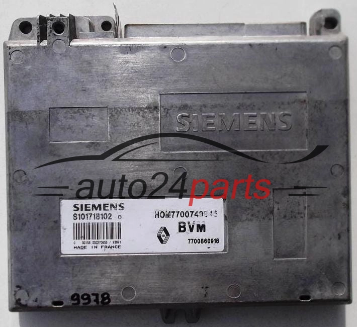 CENTRALINA DO MOTORE RENAULT CLIO 1.4, SIEMENS S101718102 D, S101718102D, HOM7700749946, 7700860918