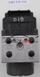 POMPE HYDRAULIQUE ET CALCULATEUR d'ABS CITROEN PEUGEOT BOSCH 0 265 216 640, 0265216640, 9632166980, 0 273 004 351, 0273004351 