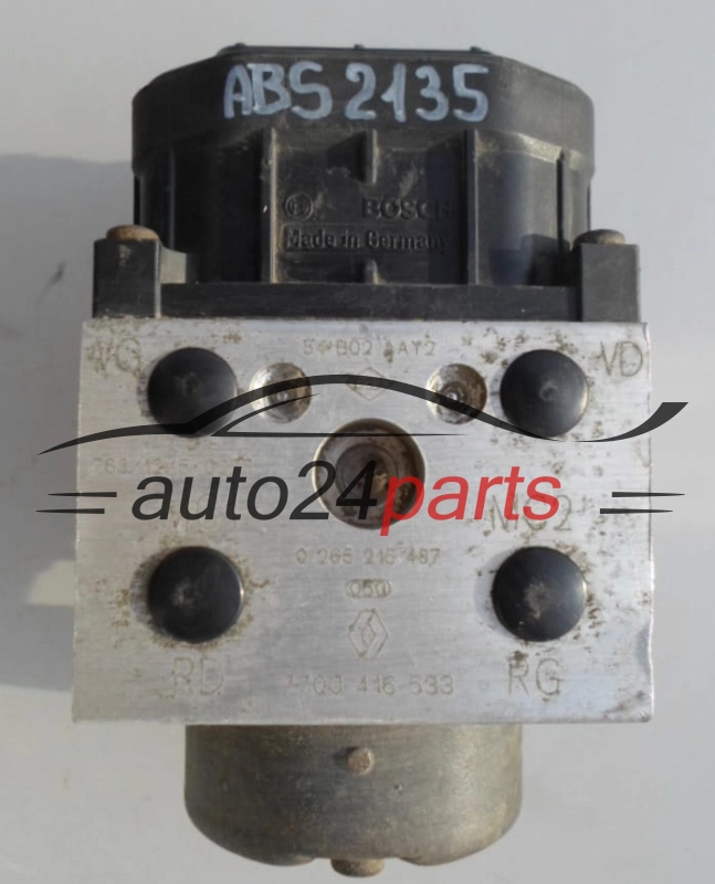 ABS PUMPE BLOCK HYDRAULIKPUMPE STEUERGERAT RENAULT 2.5 BOSCH 0 265 216 487, 7700 416 533,  0 273 004 234