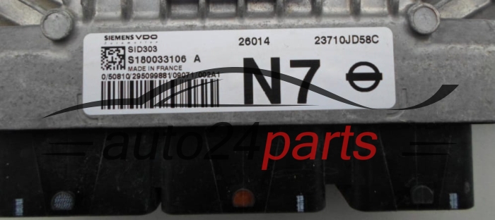 KOMPUTER STEROWNIK SILNIKA NISSAN QASHQAI 1.5 DCI S180033106A, 23710JD58C 