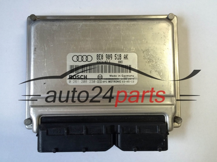 MOTORSTEUERGERÄT ECU STEUERGERÄT AUDI A4 1.8T 1.8 TURBO 8E0 909 518 AK, 8E0909518AK, BOSCH 0 261 208 230, 0261208230, 1039SA02991