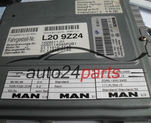 MOTORSTEUERGERÄT ECU STEUERGERAT MAN BOSCH 0 281 010 347, 0281010347, L20 9Z24, 51.11 616-7146, 51116167146