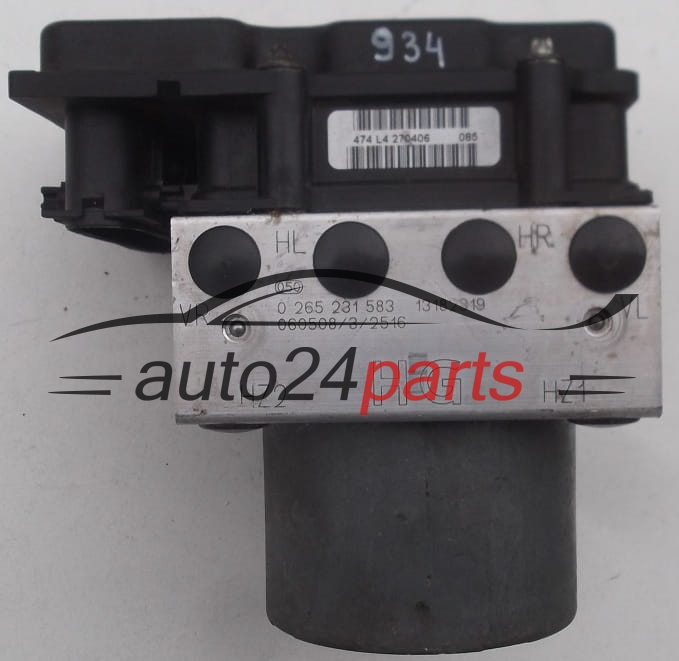 ABS CENTRALINA POMPA OPEL CORSA C COMBO MERIVA BOSCH 0 265 231 583, 0265231583, 13182319 HG, 13182319HG, 0 265 800 443, 0265800443