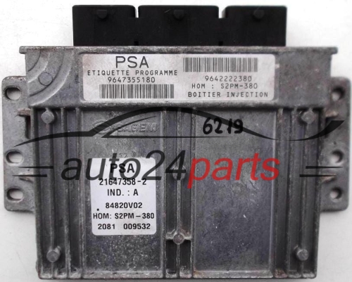 KOMPUTER STEROWNIK SILNIKA CITROEN C3 1.4 21647358-2, 9647355180, 9642222380 - 