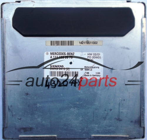 MOTORSTEUERGERÄT ECU STEUERGERÄT MERCEDES W208 CLK 200 A1111532679 SIEMENS 5WK9 0410 (2) 5WK90410 ER SIM4 LE