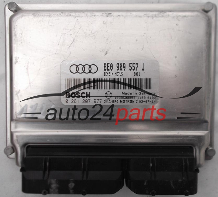 KOMPUTER STEROWNIK SILNIKA AUDI A4 A6 2.0 ALT 8E0909557J, 8E0 909 557 J, BOSCH 0261207977, 0 261 207 977 BENZIN ME7.5