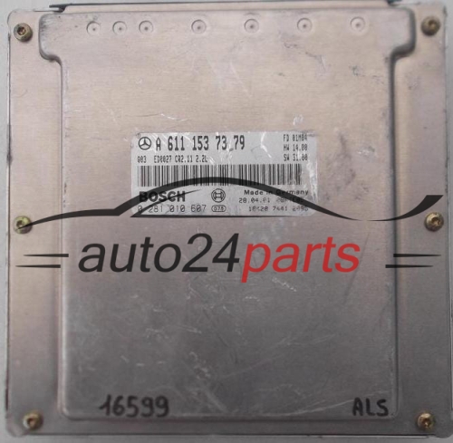 CENTRALINA MOTORE MERCEDES C220 2.2CDI, BOSCH 0 281 010 607, 0281010607, A 611 153 73 79, A6111537379