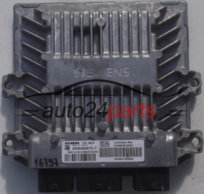 Μονάδα Ελέγχου Κινητήρα CITROEN C5 2.0 HDI SIEMENS 5WS40047C-T, 5WS40047CT, SW9650518280, HW9647423380