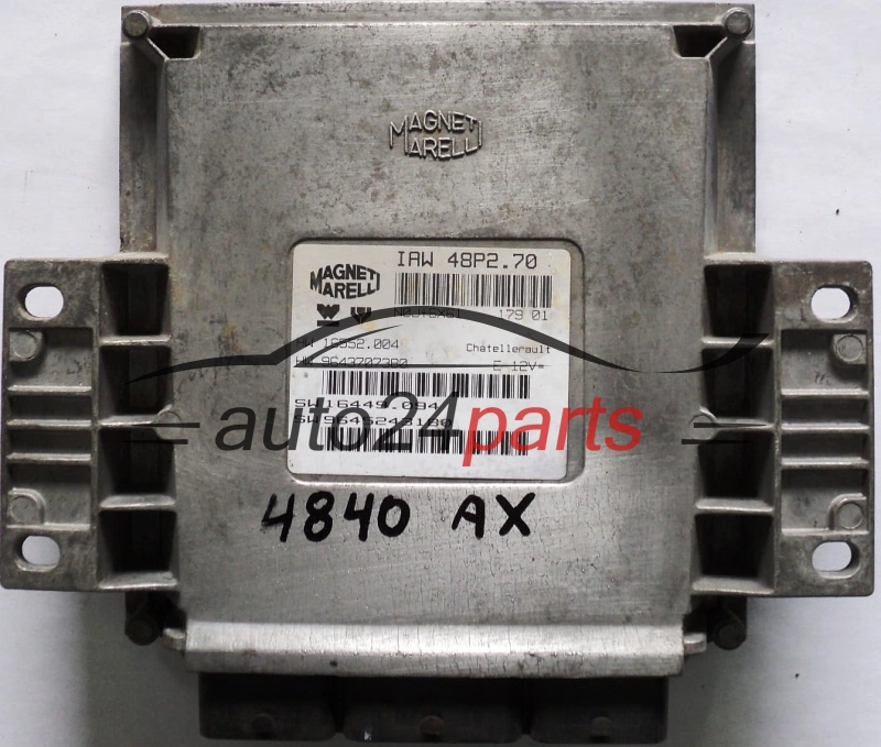 ECU CENTRALITA DE MOTOR PEUGEOT 206 1.1 9645243180 IAW48P270, IAW48P2.70, IAW 48P2.70, HW 9643707380, 16552004, 16552.004, SW 9645243180