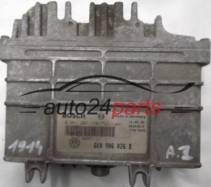 CENTRALINA DO MOTORE SEAT IBIZA CORDOBA 1.4 ABD BOSCH 0 261 203 750/751, 0261203750, 0261203751, 6K0 906 026 B, 6K0906026B