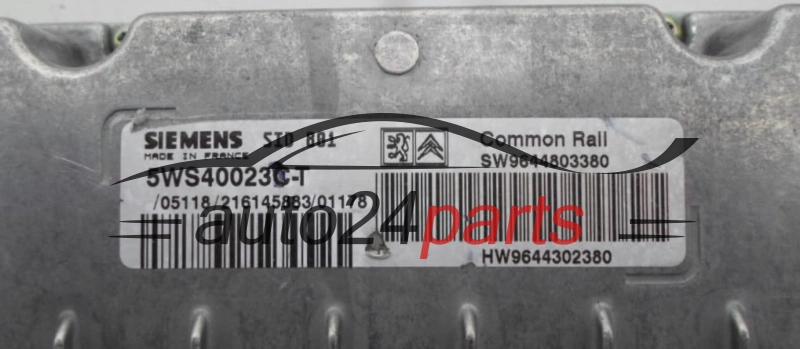 ECU ENGINE CONTROLLER CITROEN PEUGEOT 5WS40023C-T, 5WS40023CT, SW9644803380, HW9644302380 