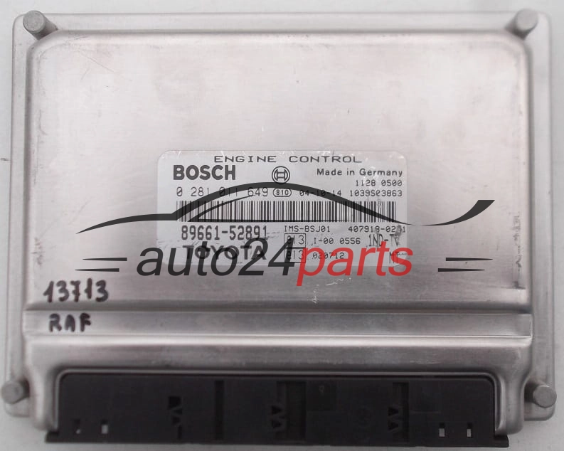KOMPUTER STEROWNIK SILNIKA TOYOTA YARIS 1.4 D4D 1ND-TV BOSCH 0281011649