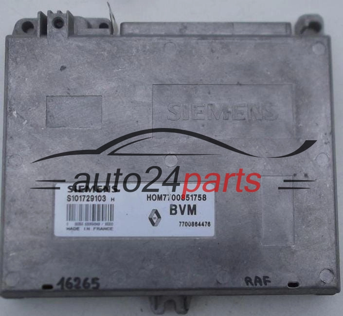 Μονάδα Ελέγχου Κινητήρα RENAULT CLIO 1.2, SIEMENS S101729103 H, S101729103H, HOM7700851758, 7700864476