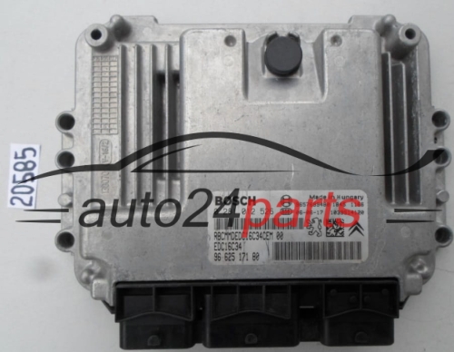 KOMPUTER STEROWNIK SILNIKA PEUGEOT 207 1.4 HDI BOSCH 0 281 012 526, 0281012526, 96 625 171 80, 9662517180, 9657699480 EDC16C34